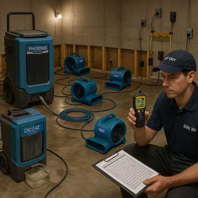 Structural Drying and Dehumidification process in Lake Pocotopaug, CT